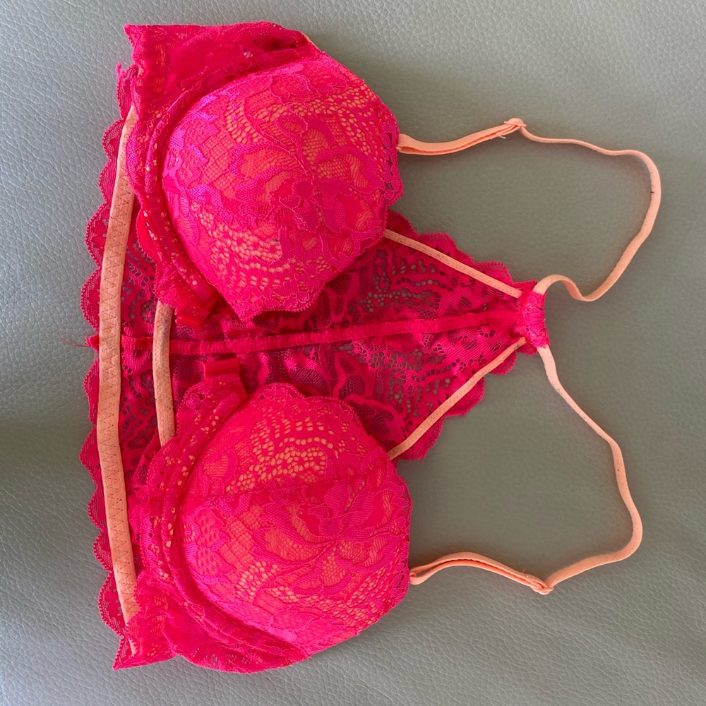 Racerback padded push-up bra